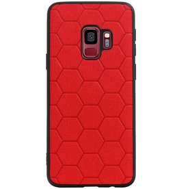 Estuche rígido hexagonal para Samsung Galaxy S9 rojo