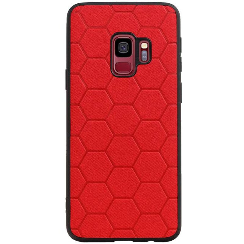 Étui rigide hexagonal pour Samsung Galaxy S9 rouge