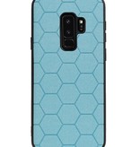 Étui rigide hexagonal pour Samsung Galaxy S9 Plus bleu
