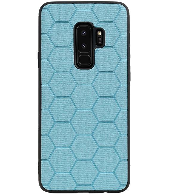 Étui rigide hexagonal pour Samsung Galaxy S9 Plus bleu