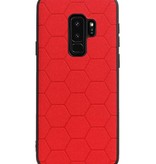Étui rigide hexagonal pour Samsung Galaxy S9 Plus rouge
