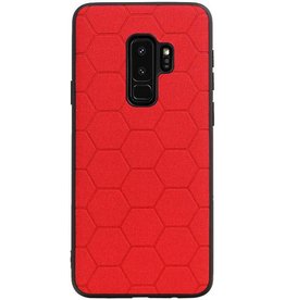 Étui rigide hexagonal pour Samsung Galaxy S9 Plus rouge