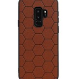 Estuche rígido hexagonal para Samsung Galaxy S9 Plus marrón