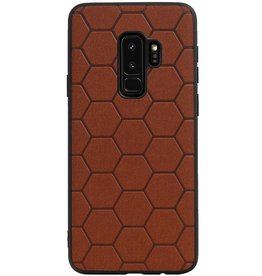 Estuche rígido hexagonal para Samsung Galaxy S9 Plus marrón