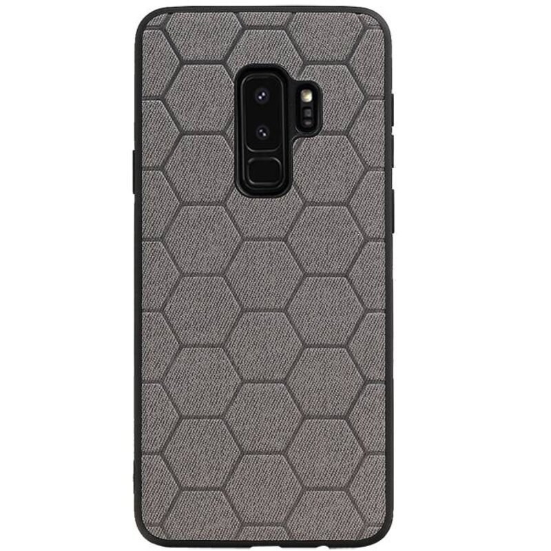 Estuche rígido hexagonal para Samsung Galaxy S9 Plus gris