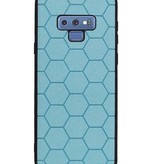 Étui rigide hexagonal pour Samsung Galaxy Note 9 bleu