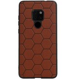 Custodia rigida esagonale per Huawei Mate 20 Marrone