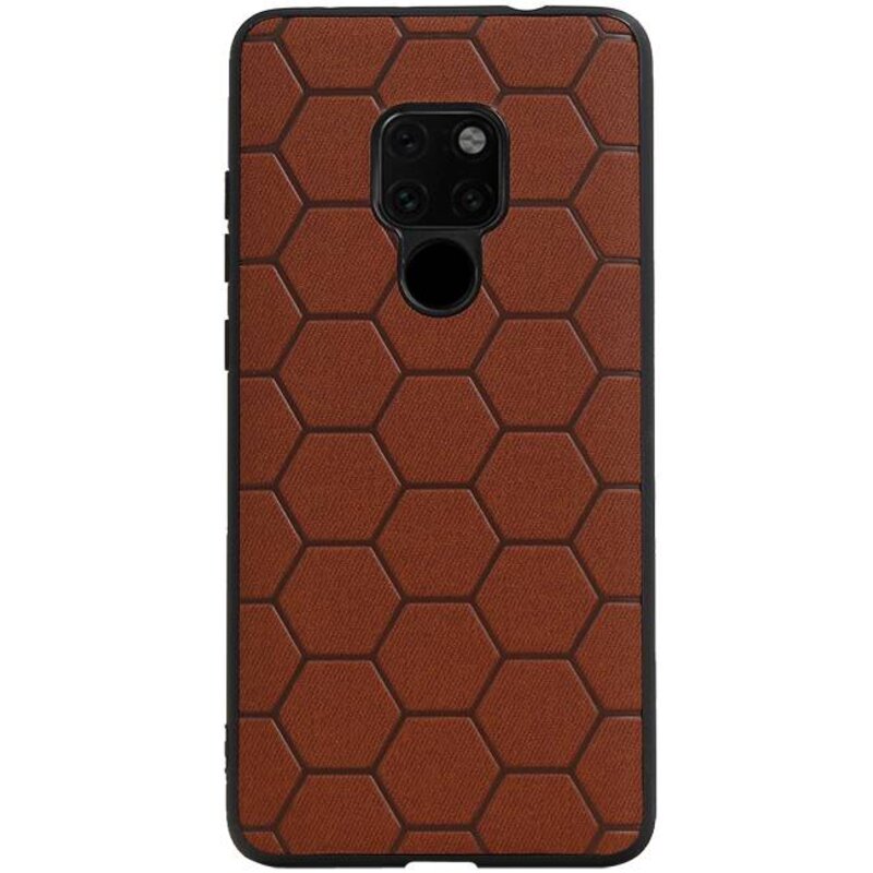 Custodia rigida esagonale per Huawei Mate 20 Marrone