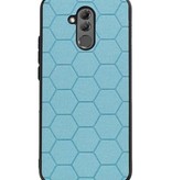 Étui rigide hexagonal pour Huawei Mate 20 Lite, bleu