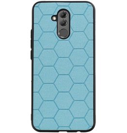 Étui rigide hexagonal pour Huawei Mate 20 Lite, bleu