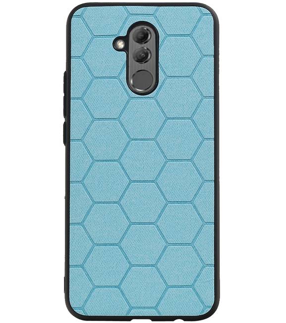 Étui rigide hexagonal pour Huawei Mate 20 Lite, bleu