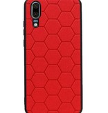 Hexagon Hard Case voor Huawei P20 Rood