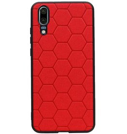 Estuche rígido hexagonal para Huawei P20 rojo