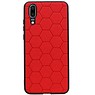 Estuche rígido hexagonal para Huawei P20 rojo