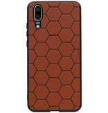 Custodia rigida esagonale per Huawei P20 Marrone
