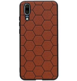 Estuche rígido hexagonal para Huawei P20 Marrón