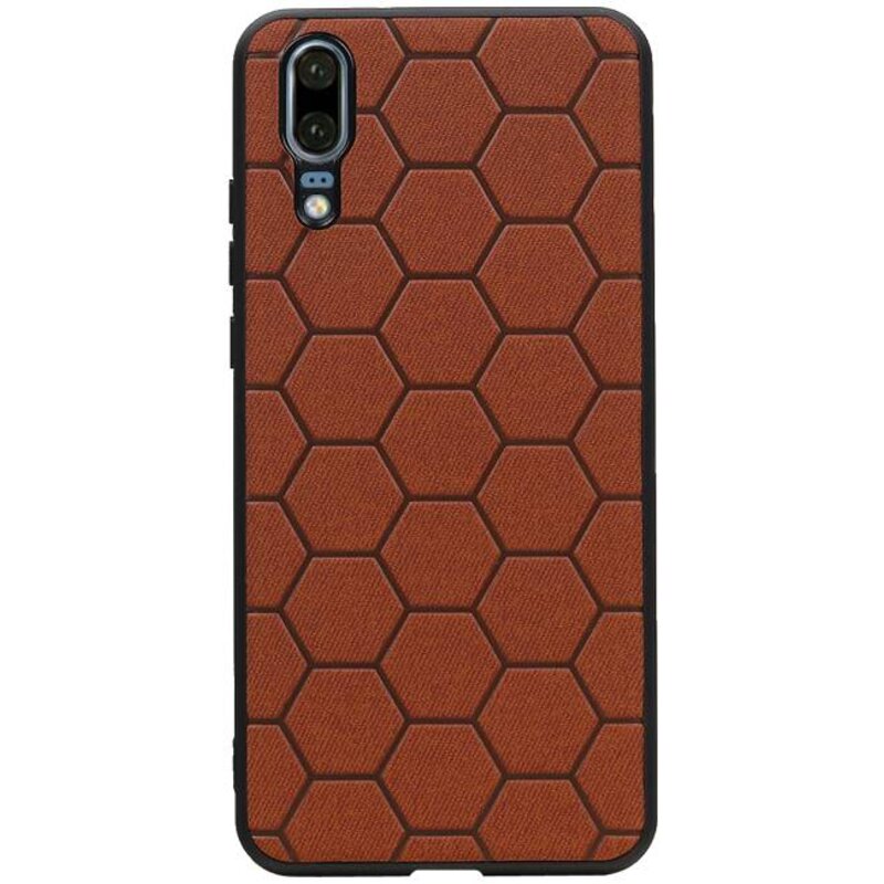 Estuche rígido hexagonal para Huawei P20 Marrón