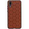 Estuche rígido hexagonal para Huawei P20 Marrón