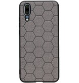 Estuche rígido hexagonal para Huawei P20 gris