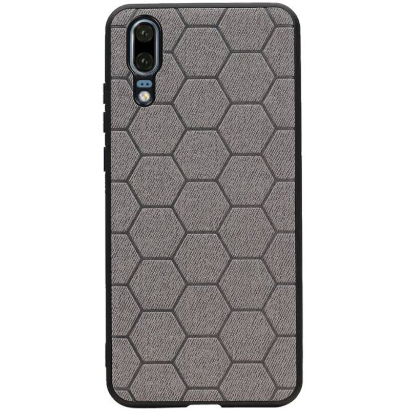 Estuche rígido hexagonal para Huawei P20 gris