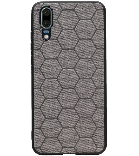 Custodia rigida esagonale per Huawei P20 grigio