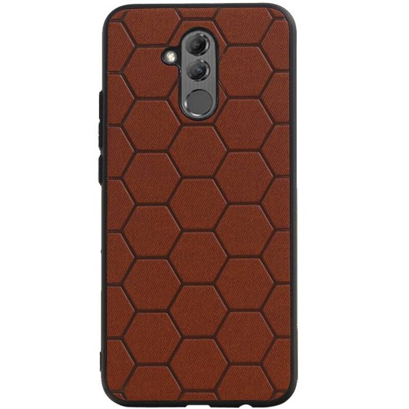 Hexagon Hard Case voor Huawei P20 Lite Bruin