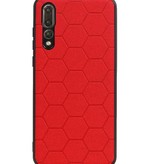 Estuche rígido hexagonal para Huawei P20 Pro rojo