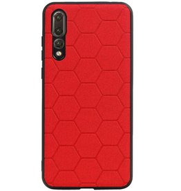 Estuche rígido hexagonal para Huawei P20 Pro rojo