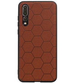 Estuche rígido hexagonal para Huawei P20 Pro Marrón