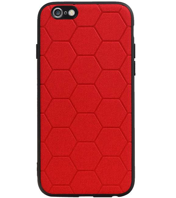 Étui rigide hexagonal pour iPhone 6 / 6s, rouge