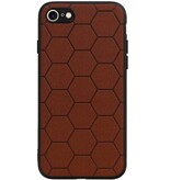 Étui rigide hexagonal pour iPhone 8 / iPhone 7, brun