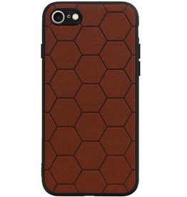 Étui rigide hexagonal pour iPhone 8 / iPhone 7, brun