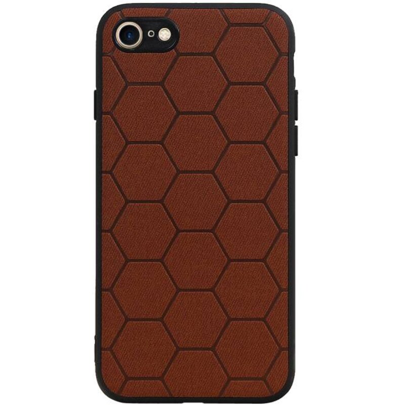 Étui rigide hexagonal pour iPhone 8 / iPhone 7, brun