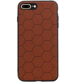 Étui rigide hexagonal pour iPhone 8 Plus / iPhone 7 Plus marron