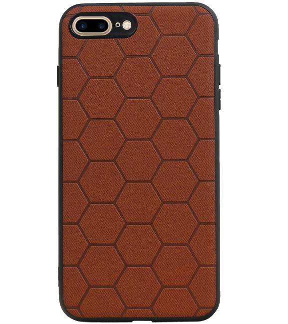 Étui rigide hexagonal pour iPhone 8 Plus / iPhone 7 Plus marron