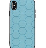 Estuche rígido hexagonal para iPhone X / iPhone XS azul