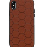 Estuche rígido hexagonal para iPhone X / iPhone XS marrón