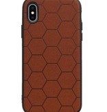 Hexagon Hard Case voor iPhone X / iPhone XS Bruin