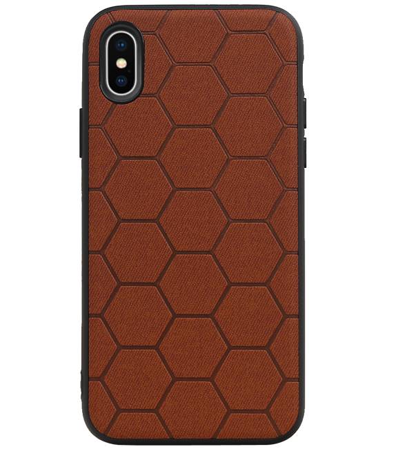 Hexagon Hard Case for iPhone X / iPhone XS Brown