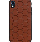 Hexagon Hard Case voor iPhone XR Bruin
