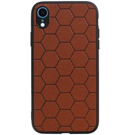 Hexagon Hard Case für iPhone XR Braun