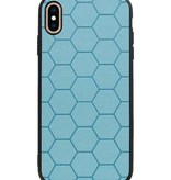 Étui rigide hexagonal pour iPhone XS Max bleu