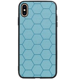 Étui rigide hexagonal pour iPhone XS Max bleu