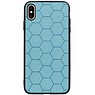 Étui rigide hexagonal pour iPhone XS Max bleu