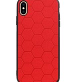 Étui rigide hexagonal pour iPhone XS Max rouge