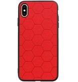 Étui rigide hexagonal pour iPhone XS Max rouge