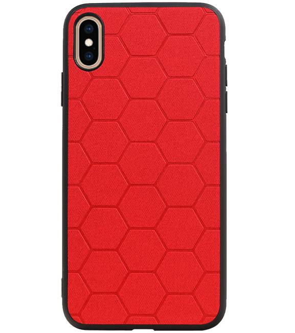 Étui rigide hexagonal pour iPhone XS Max rouge