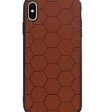 Hexagon Hard Case for iPhone XS Max Brown