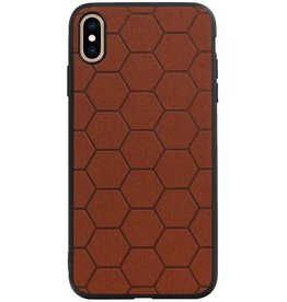 Hexagon Hard Case for iPhone XS Max Brown