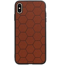 Hexagon Hard Case voor iPhone XS Max Bruin